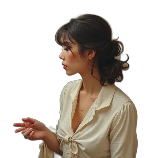 staff, dress, jewelry, face transparent PNG cut-out