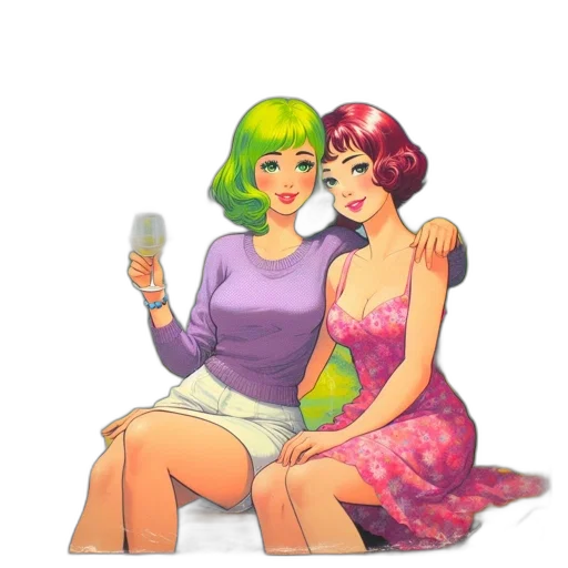 dress, pixel art, concept art, vaporwave transparent PNG cut-out