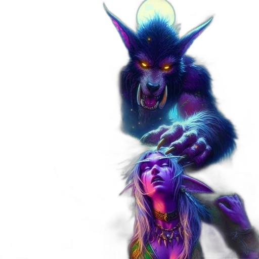 creature, concept art, fantasy art, 3d render transparent PNG cut-out