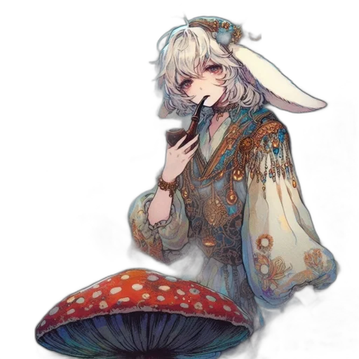 umbrella, staff, dragon, flower transparent PNG cut-out