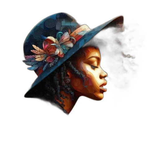 hat, crown, face, watercolor transparent PNG cut-out
