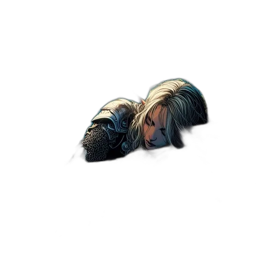 hair, face, weapon, dragon transparent PNG cut-out