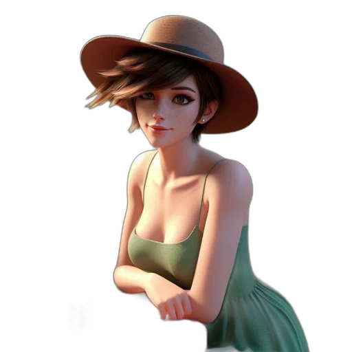 hat, dress, staff, face transparent PNG cut-out