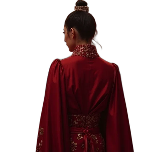 dress, jacket, crown, staff transparent PNG cut-out