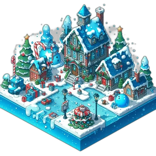 building, pixel art, concept art, 3d render transparent PNG cut-out