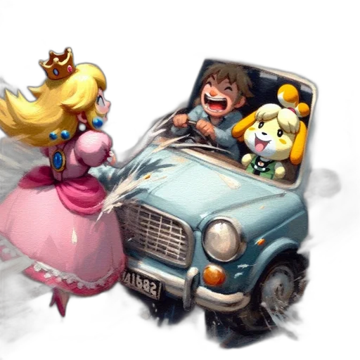 car, crown, concept art, fantasy art transparent PNG cut-out