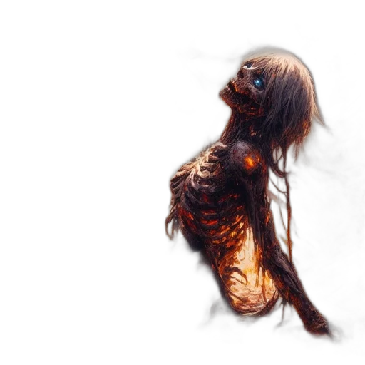 hair, creature, dress, face transparent PNG cut-out