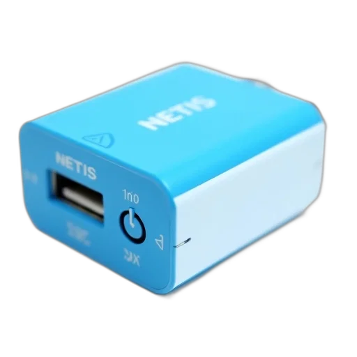 blue, white, portable, charger transparent PNG cut-out