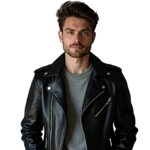jacket, face, staff, hair transparent PNG cut-out