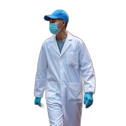 jacket, staff, mask, robot transparent PNG cut-out