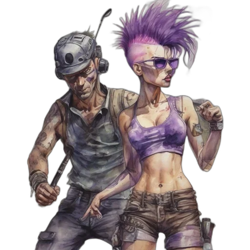 cyberpunk, concept art, comic book art, fantasy art transparent PNG cut-out