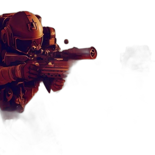 robot, weapon, concept art, 3d render transparent PNG cut-out