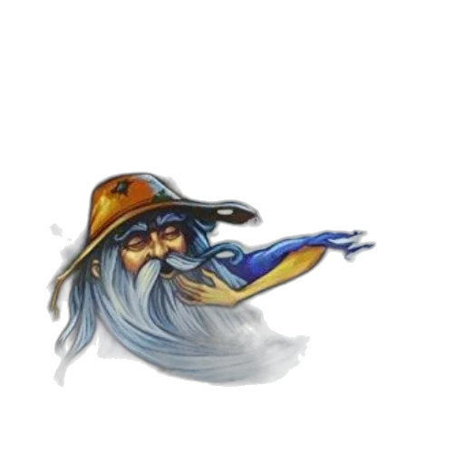 hat, staff, dragon, fantasy art transparent PNG cut-out