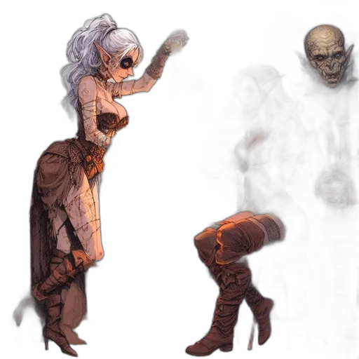 creature, staff, weapon, mask transparent PNG cut-out
