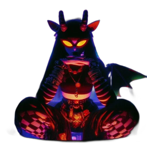 dragon, concept art, 3d render, vaporwave transparent PNG cut-out