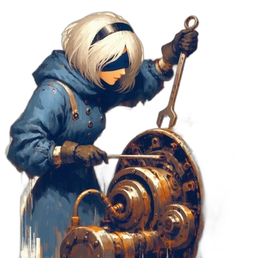 robot, mask, staff, weapon transparent PNG cut-out