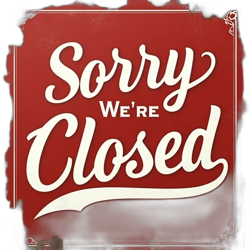 vintage-style, sign, red, background transparent PNG cut-out