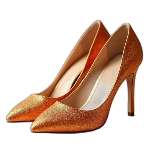 shoes, golden, earth tones, pair transparent PNG cut-out