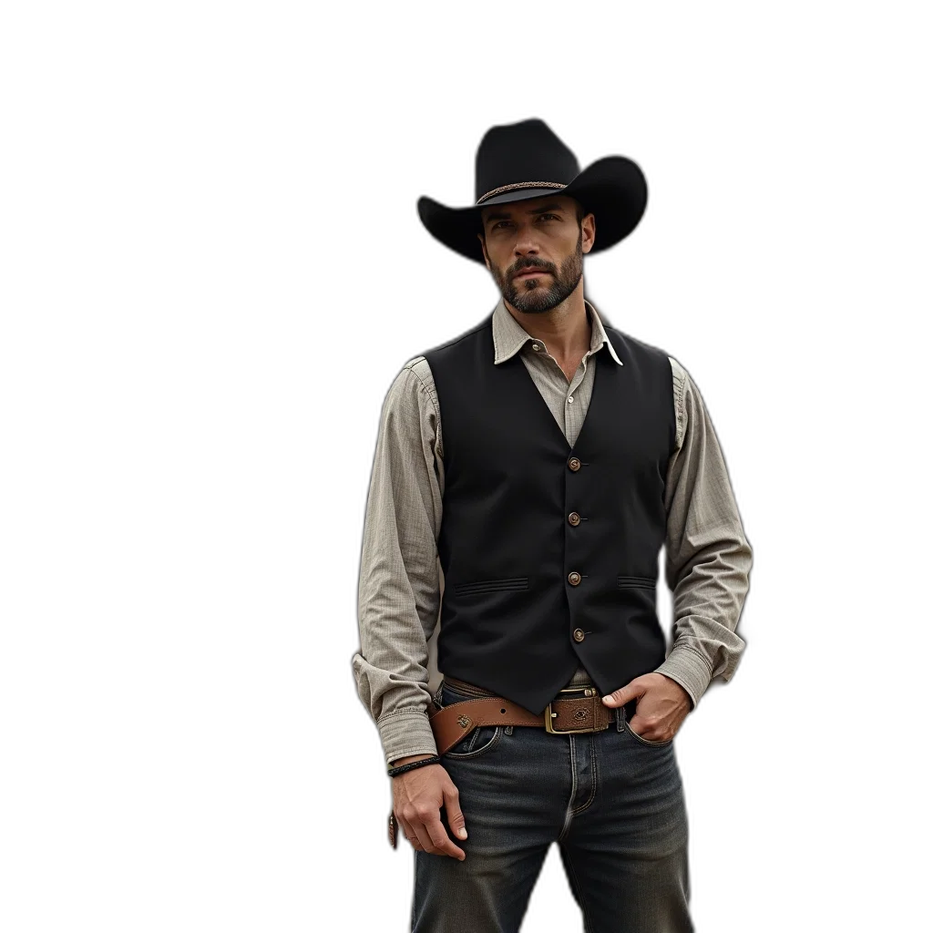 hat, jacket, staff, concept art transparent PNG cut-out