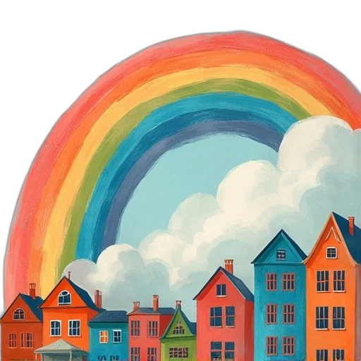 umbrella, building, watercolor, concept art transparent PNG cut-out