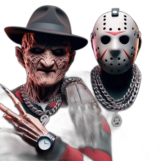 mask, concept art, 3d render, two transparent PNG cut-out