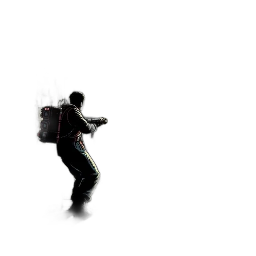 jacket, robot, weapon, staff transparent PNG cut-out