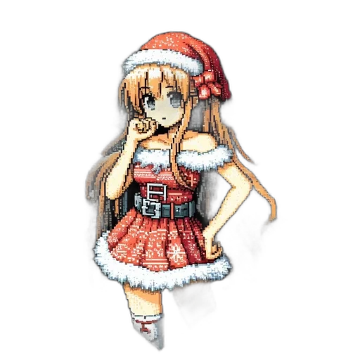 dress, hat, pixel art, anime transparent PNG cut-out