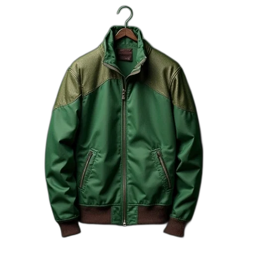 jacket, green, earth tones, patching transparent PNG cut-out