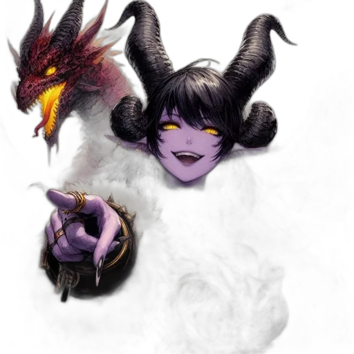dragon, mask, creature, staff transparent PNG cut-out