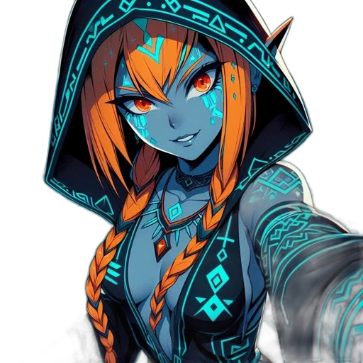 jacket, staff, mask, cyberpunk transparent PNG cut-out