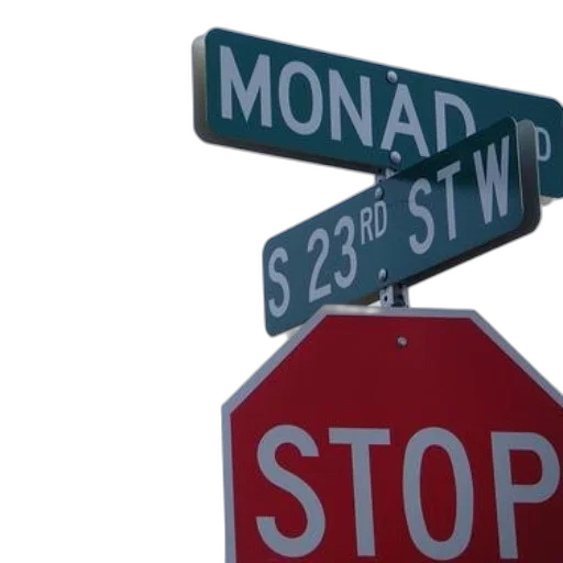 3d render, city street, stop, sign transparent PNG cut-out