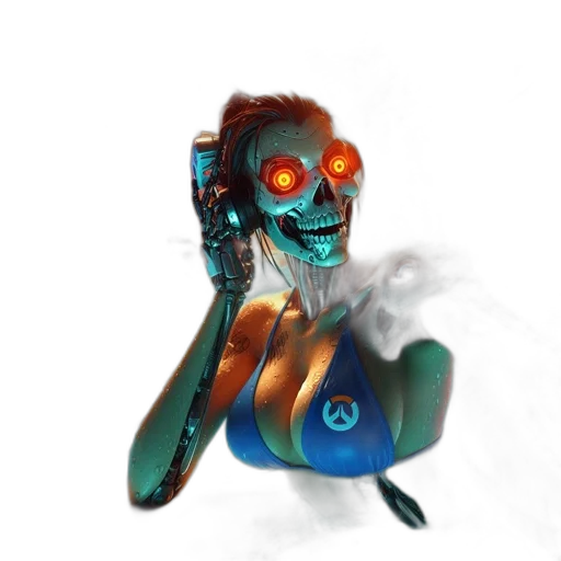 robot, mask, weapon, staff transparent PNG cut-out