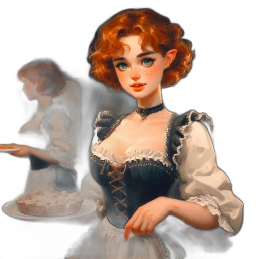 dress, concept art, oil painting, photorealistic transparent PNG cut-out