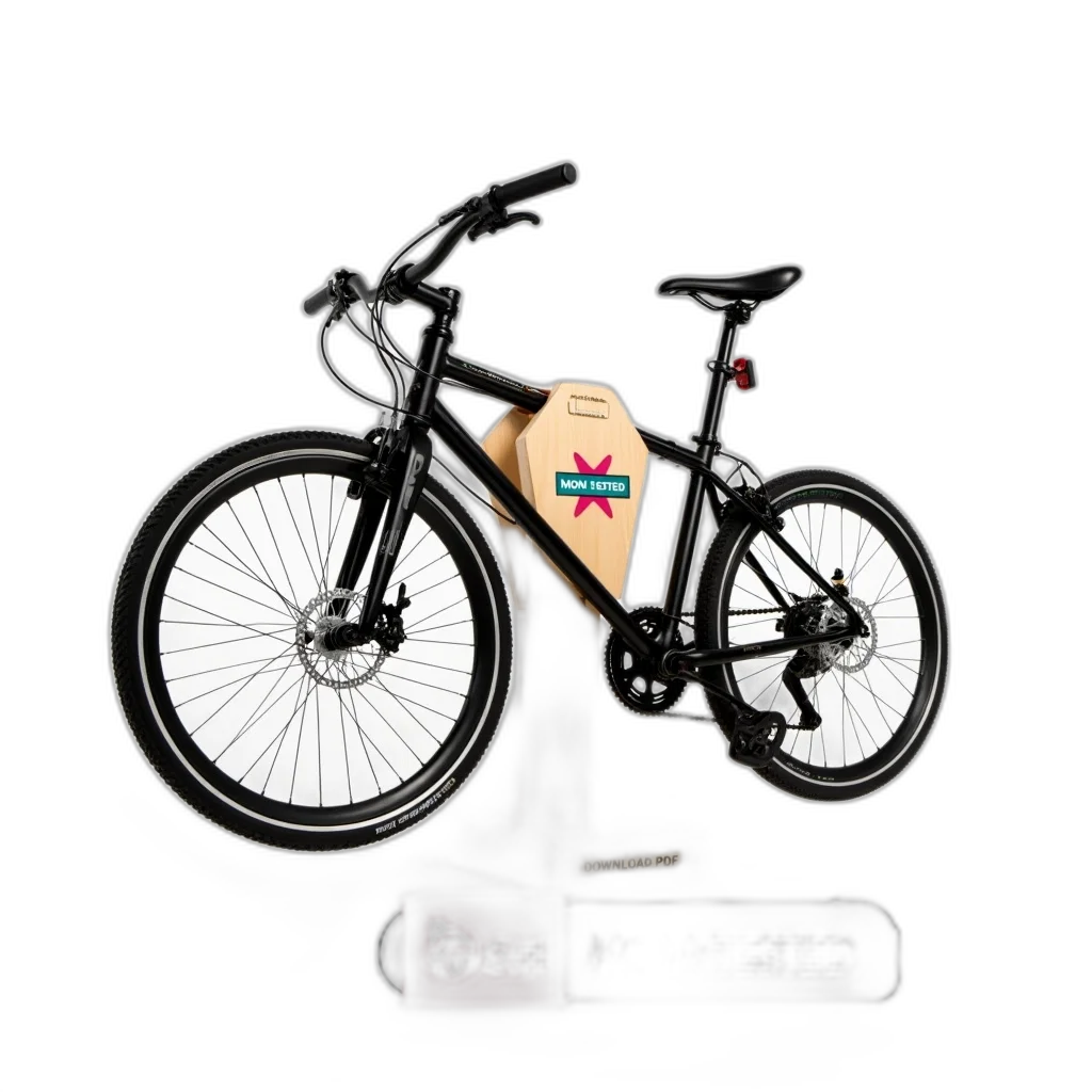 3d render, photorealistic, bicycle, black transparent PNG cut-out