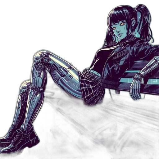 robot, cyberpunk, concept art, comic book art transparent PNG cut-out