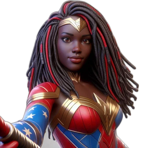 hair, comic book art, concept art, 3d render transparent PNG cut-out