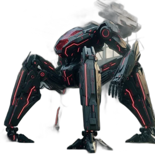 robot, creature, weapon, mask transparent PNG cut-out