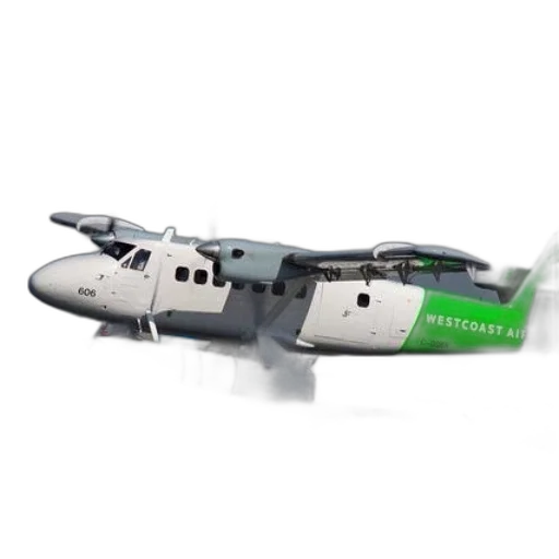 3d render, green, white, seaplane transparent PNG cut-out
