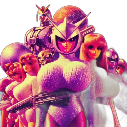 robot, concept art, vaporwave, 3d render transparent PNG cut-out