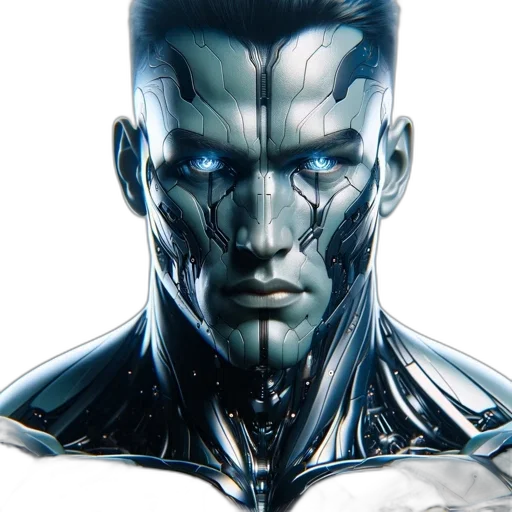 robot, face, mask, cyberpunk transparent PNG cut-out