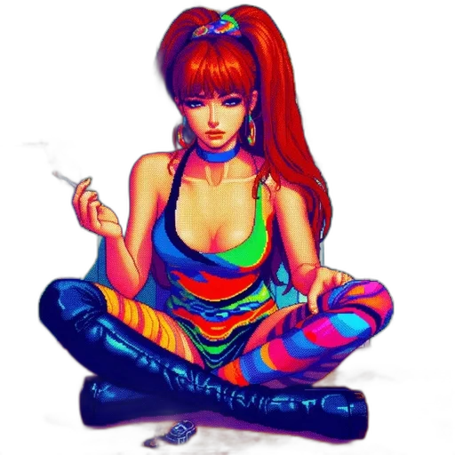 dress, cartoon, vaporwave, anime transparent PNG cut-out
