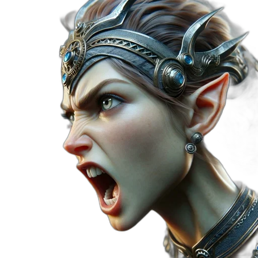 face, fantasy art, concept art, photorealistic transparent PNG cut-out