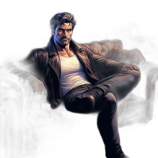 jacket, concept art, comic book art, cyberpunk transparent PNG cut-out