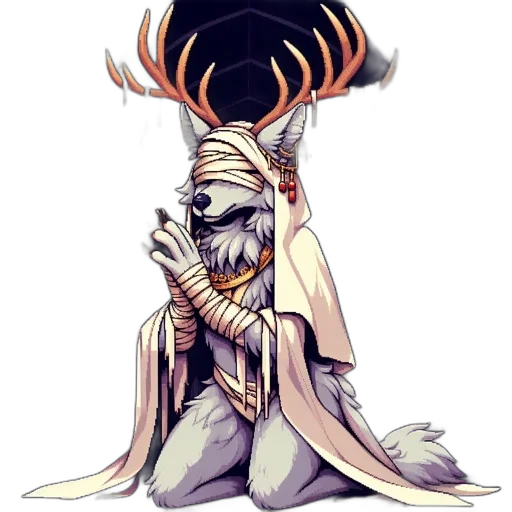 crown, mask, staff, creature transparent PNG cut-out
