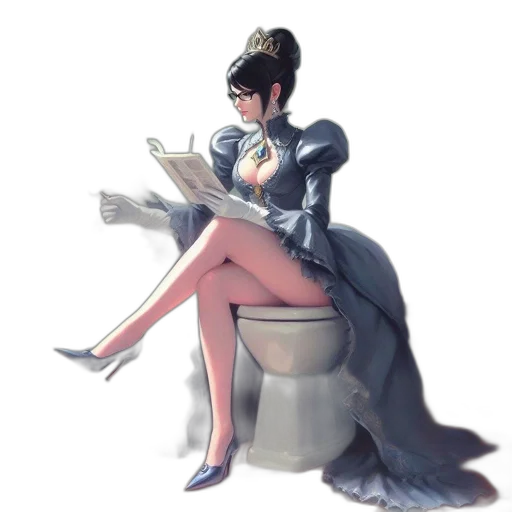 dress, crown, staff, weapon transparent PNG cut-out
