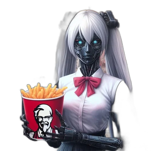 robot, food, creature, face transparent PNG cut-out