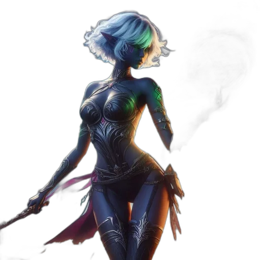 concept art, fantasy art, comic book art, cyberpunk transparent PNG cut-out
