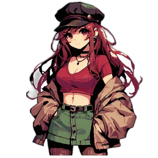 jacket, staff, hat, weapon transparent PNG cut-out