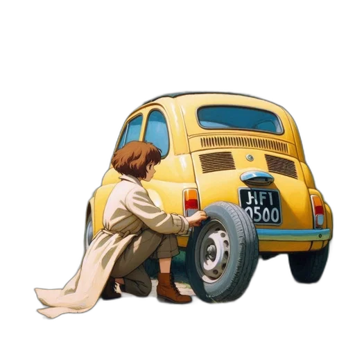 car, robot, concept art, photorealistic transparent PNG cut-out