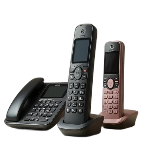 3d render, cordless, phones, perfect transparent PNG cut-out